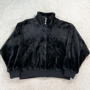 UGG Laken Faux Fur Bomber Jacket Black 1113237 Womens Small NEW